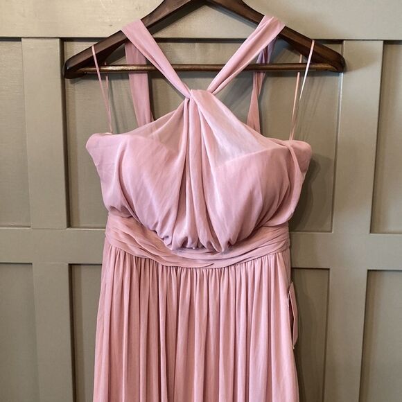 BIRDY Grey Kiko Bridesmaid Dress Maxi Gown W/ Pockets in Rose Quartz Medium NWT - Picture 8 of 15